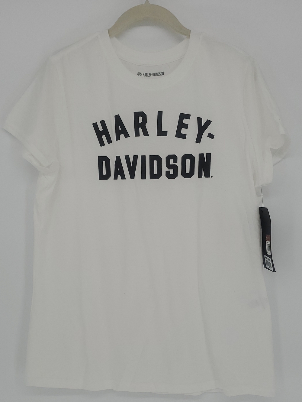 Harley-Davidson White Tee with Black Logo - Womens Size X-Large